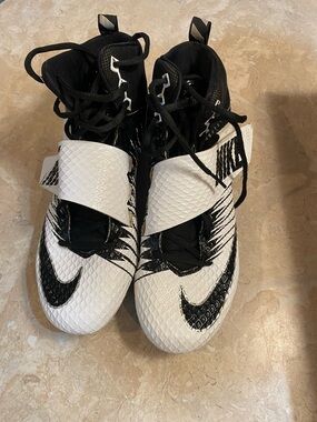 Nike Men’s Athletic Shoes Black and White Strap Cleats